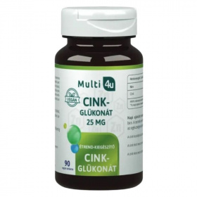 Multi 4u Cink-Glükonát 25mg vegán tabletta 90db