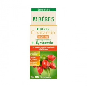 Béres C-vitamin 1000mg filmtabletta csipkebogyó kivonattal+D3-vitamin 50db
