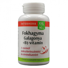 Interherb XXL Fokhagyma, Galagonya + B1-vitamin tabletta 90db