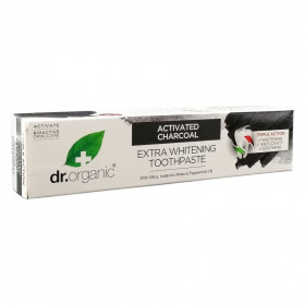 Dr.Organic extra fehérítő fogkrém aktív szénnel 100ml