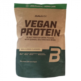 BioTechUSA Vegan Protein fehérje italpor vaníliás sütemény 500g