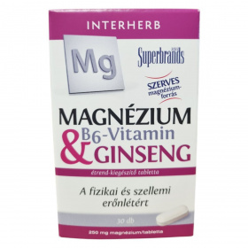 Interherb magnézium 375mg+b6-vitamin+ginseng tabletta 30db