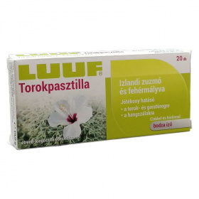 Luuf torokpasztilla izlandi zuzmó + mályva 20db