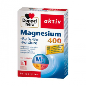 Doppel Herz Aktív Magnézium 400 B vitaminokkal tabletta 30db