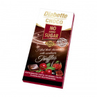 Diabette No Added Sugar laktózmentes konyakmeggyes trüffelkrémmel töltött étcsokoládé édesítőszerrel, eritrittel 80g 