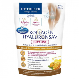 Interherb Kollagén Hyaluronsav Intense porcépítő italpor - narancs ízű  360g