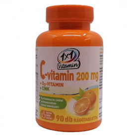 1x1 Vitamin C-vitamin 200mg+D3+cink rágótabletta 90db