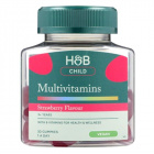 H&B Gyermek 3+ Multivitamin gumivitamin - eper ízű 30db 