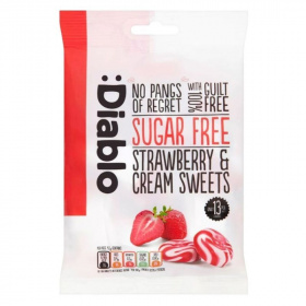 Diablo cukormentes tejszínes epres cukorka édesítőszerrel 75g