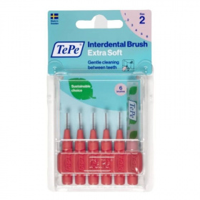 Tepe Extra soft fogköztisztító kefék 0,5mm piros, 6db